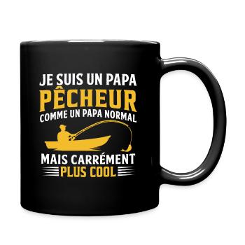 je suis un papa pêcheur cadeau papy pêcheur - Mug uni - noir - Droite
