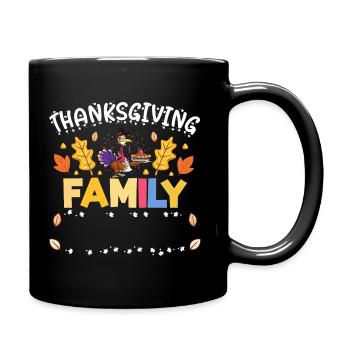 Thanksgiving-Familienbräuche - Tasse einfarbig - Schwarz - Rechts