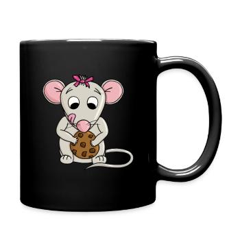 Mouse Finds Cookie - Full Colour Mug - black - Right