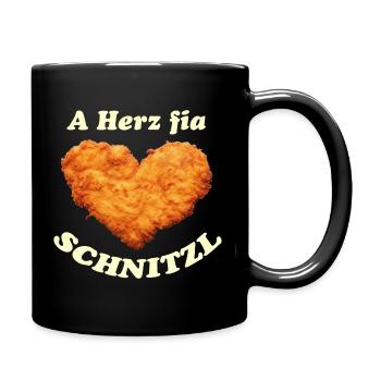 A Herz Fia Schnitzl - hell - Tasse einfarbig - Schwarz - Rechts