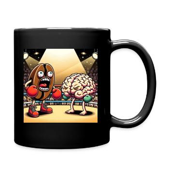 Kaffe Kampf - Tasse einfarbig - Schwarz - Rechts