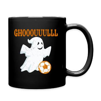 Ghost Soccer Halloween - Full Colour Mug - black - Right