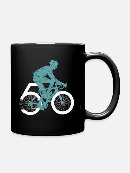 50 Years of Cyclists: Funny Anniversary T-Shirt - Full Colour Mug - black