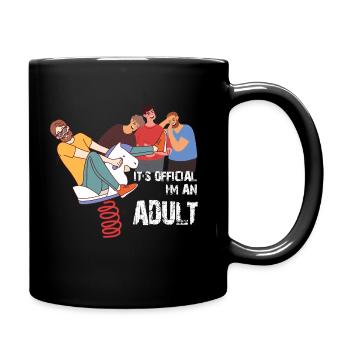 OFFIZIELL EIN ERWACHSENER, RECHTLICH EIN ERWACHSENEN-T-SHIRT - Tasse einfarbig - Schwarz - Rechts