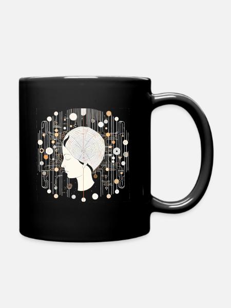Gehirn Strukturen - Surreale Kunst - Tasse einfarbig - Schwarz