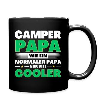 Camper Papa wie ein normaler nur viel cooler - Tasse einfarbig - Schwarz - Rechts