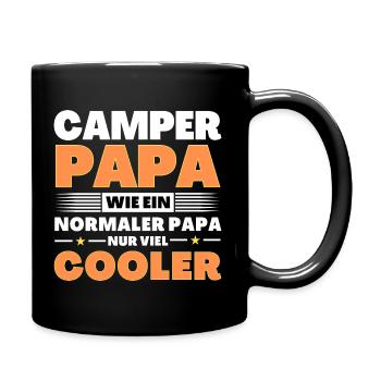 Camper Papa wie ein normaler nur viel cooler - Tasse einfarbig - Schwarz - Rechts