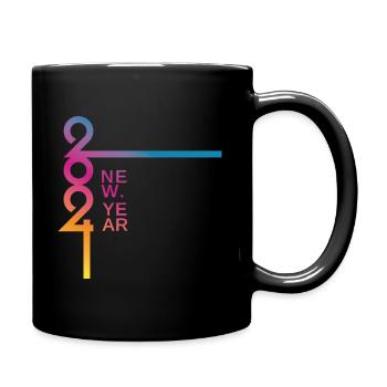 New Year 2024 - Tasse einfarbig - Schwarz - Rechts
