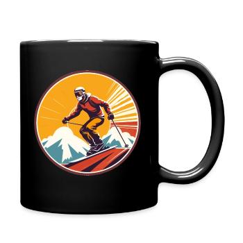 Snowboardung und Skifahren und dann Aprés-Ski - Tasse einfarbig - Schwarz - Rechts