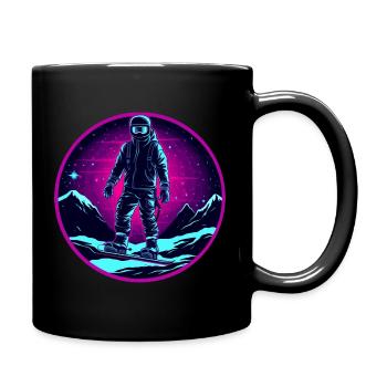 Snowboard ou ski puis après-ski - Mug uni - noir - Droite