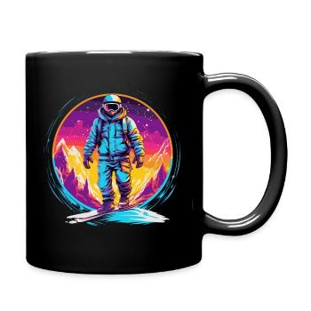 Snowboarding or skiing and then après ski - Full Colour Mug - black - Right