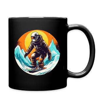 Snowboard ou ski puis après-ski - Mug uni - noir - Droite