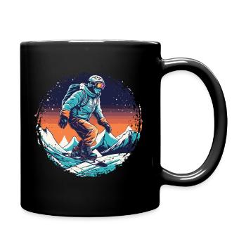 Snowboard ou ski puis après-ski - Mug uni - noir - Droite