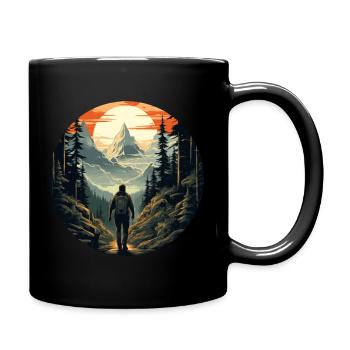 Forest Nature Trekking Adventure - Full Colour Mug - black - Right