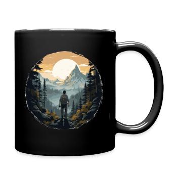 Forest Nature Trekking Adventure - Full Colour Mug - black - Right