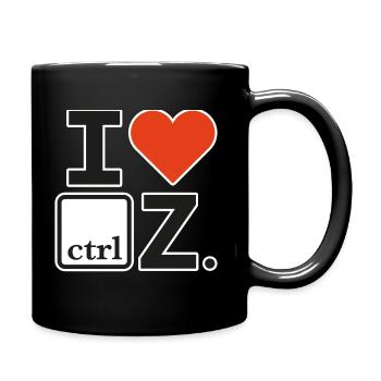 I love ctrl white Keyboard shortcuts - Tasse einfarbig - Schwarz - Rechts