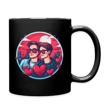 LGBT Gay Valentinstag Idee für Schwule - Tasse einfarbig - Schwarz - Rechts