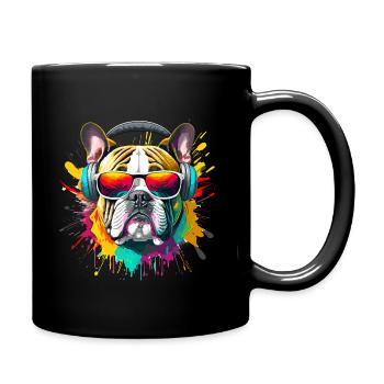 Bouledogue Hipster - Mug uni - noir - Droite