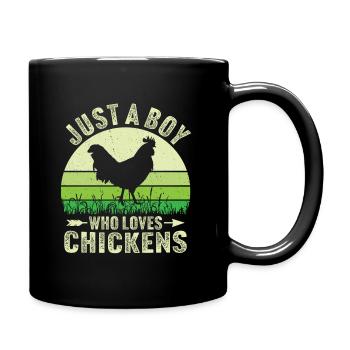 Juste un garçon qui aime les poulets - Mug uni - noir - Droite