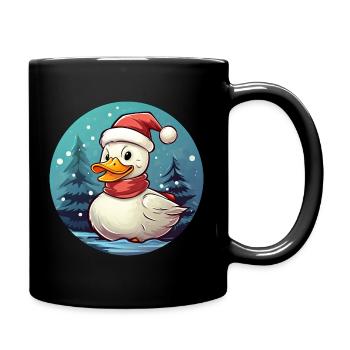 Enten Weihnachten - Tasse einfarbig - Schwarz - Rechts