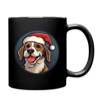 Hund Weihnachten - Tasse einfarbig - Schwarz - Rechts