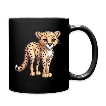 Junger Gepard - Tasse einfarbig - Schwarz - Rechts