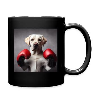 Boxing Labrador - Full Colour Mug - black - Right