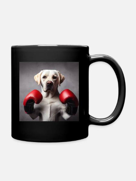 Boxing Labrador - Tasse einfarbig - Schwarz