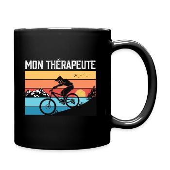 Mon Thérapeute Vélo - Mug uni - noir - Droite