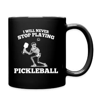 Pickleball Sports Dire Chemise Drôle Balle Squelette - Mug uni - noir - Droite