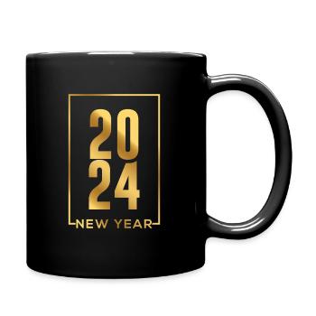2024 New Year - Tasse einfarbig - Schwarz - Rechts