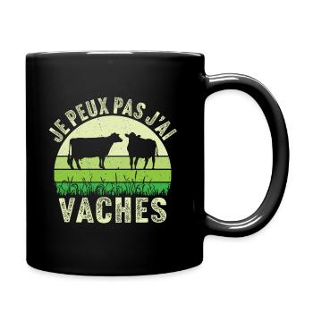 je peux pas j'ai vaches - Mug uni - noir - Droite