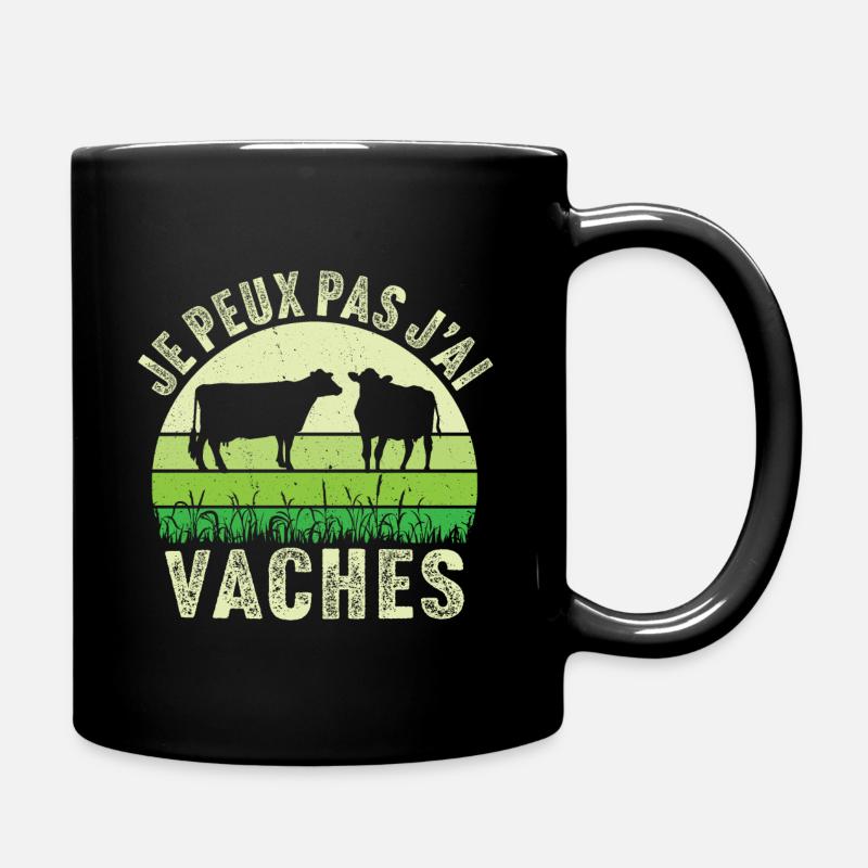 je peux pas j'ai vaches - Mug uni - noir