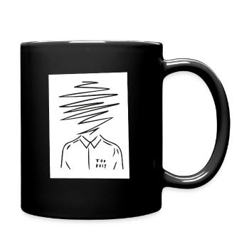 too busy head to much stress funny illustration - Tasse einfarbig - Schwarz - Rechts