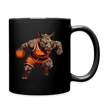 Basketball Nilpferd - Tasse einfarbig - Schwarz - Rechts