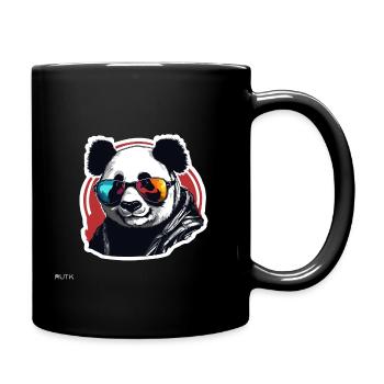 Panda / Animal / Zoo / Bamboo / Wild / Childlike - Full Colour Mug - black - Right