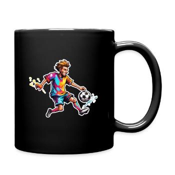 Footballer / Soccer / Pitch / Team - Full Colour Mug - black - Right