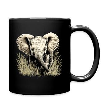 Elephant Baby - Tasse einfarbig - Schwarz - Rechts