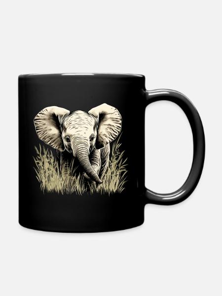 Elephant Baby - Tasse einfarbig - Schwarz