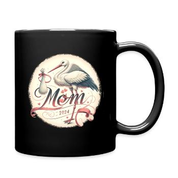 Mom 2024 - Schwangerschaftsankündigung T-Shirt - Tasse einfarbig - Schwarz - Rechts