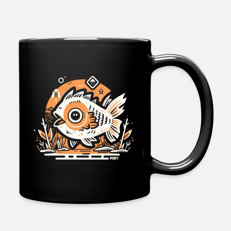 Funny Fish - Tasse einfarbig - Schwarz