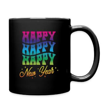Happy New Year - Tasse einfarbig - Schwarz - Rechts