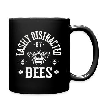 Easily distracted by bees - Tasse einfarbig - Schwarz - Rechts