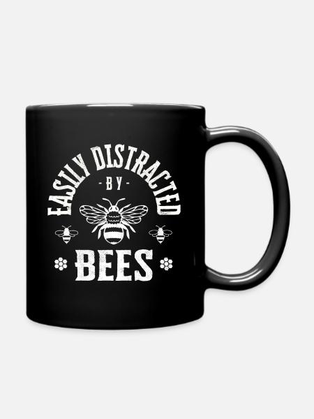 Easily distracted by bees - Tasse einfarbig - Schwarz