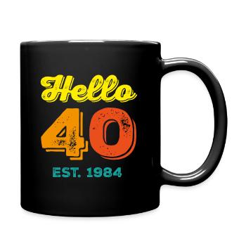 1984 40. Geburtstag - Tasse einfarbig - Schwarz - Rechts