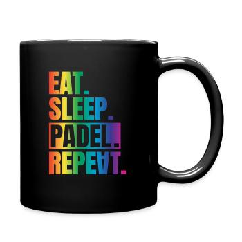 Eat Sleep Padel Repeat - Tasse einfarbig - Schwarz - Rechts