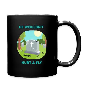 R.I.P. spider - He wouldn’t hurt a fly - Full Colour Mug - black - Right