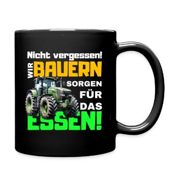 Bauern Demo Proteste 2024 Spruch Farmers for Futur - Tasse einfarbig - Schwarz - Rechts