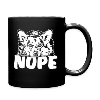 Welsh Corgi Nope Dog Saying Dogs Wilsigns - Full Colour Mug - black - Right