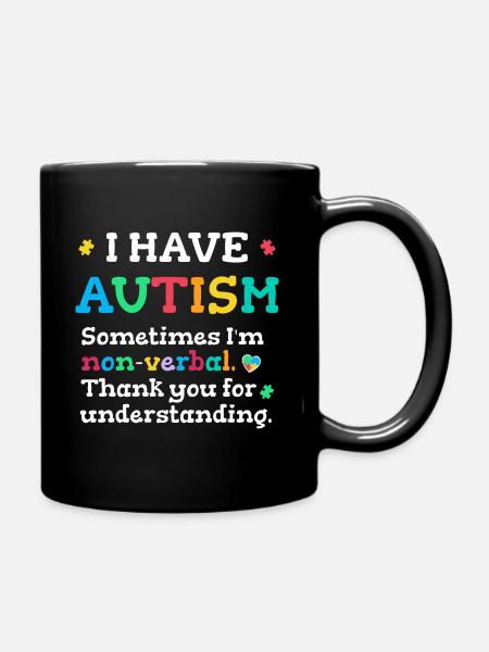Nonverbaler Autismus - Tasse einfarbig - Schwarz